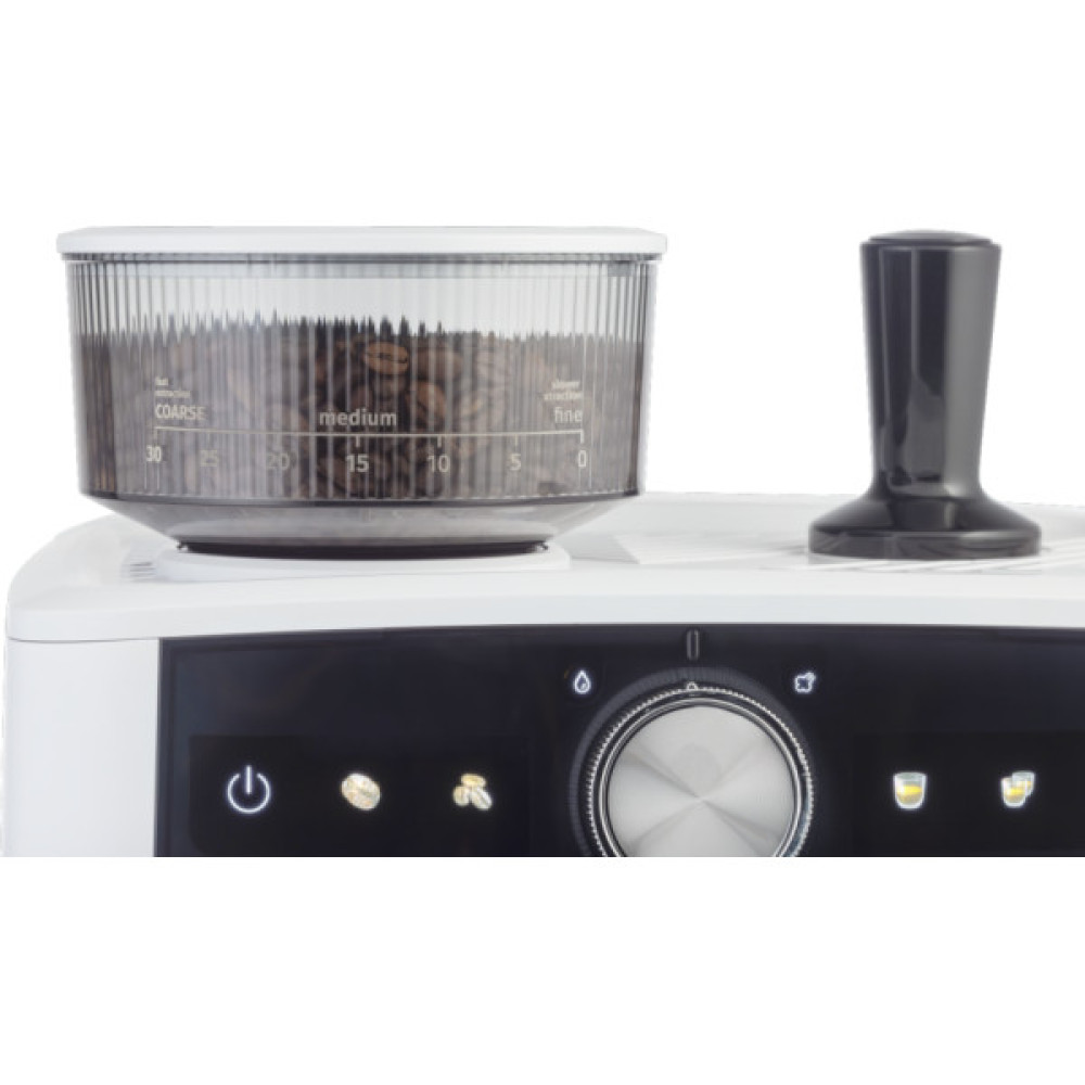 Кавоварка Gorenje ріжкова 2.5л, кавомолка 0,25л, капучинатор, кнопочне керування, білий