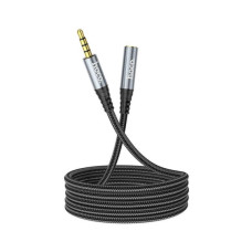 Кабель мультимедійний 3.5mm M to 3.5mm F 2.0m Gray HOCO (6931474762160)