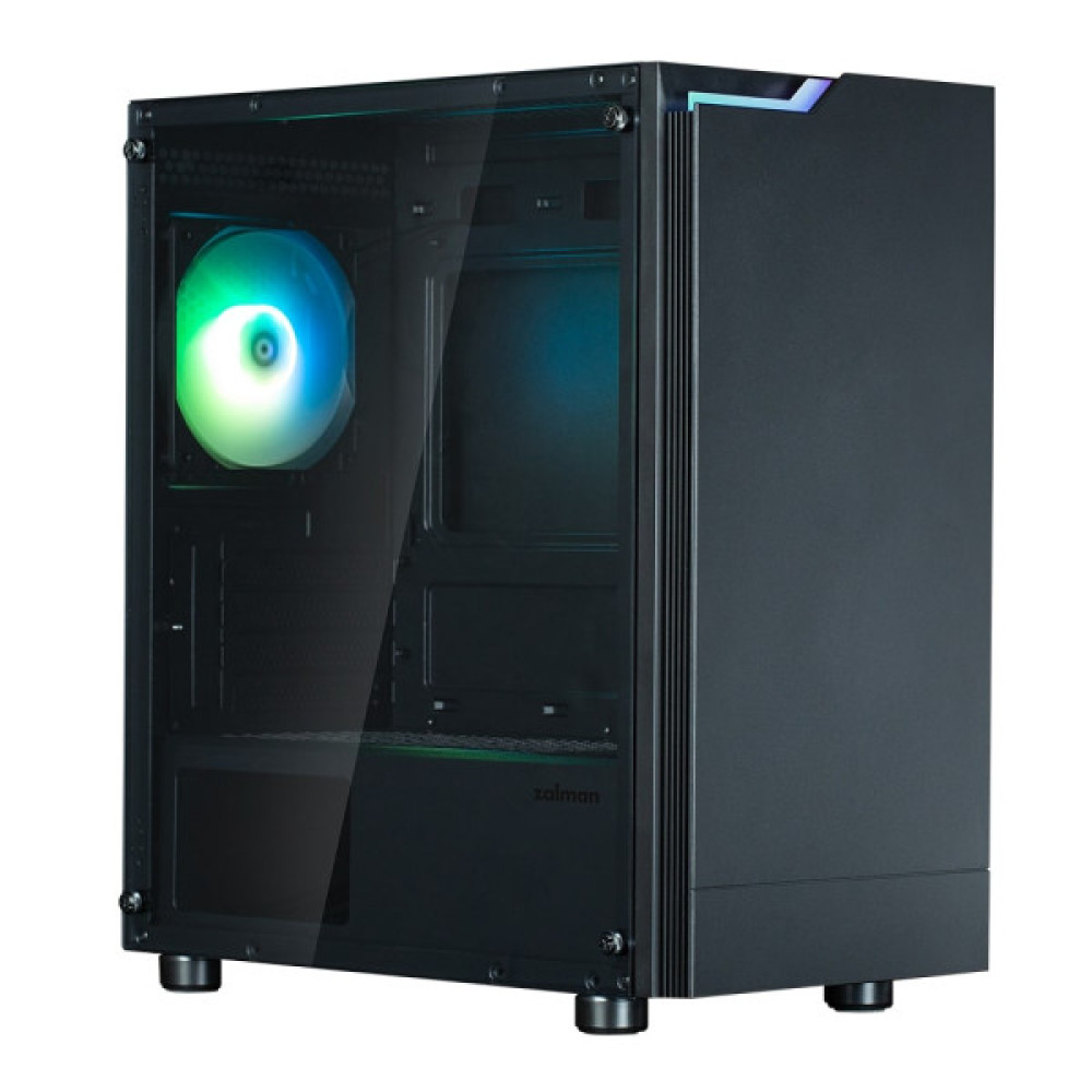 Корпус Zalman T4 Plus без БЖ, 2xUSB3.0, 1xUSB2.0, 1x120мм ARGB, VGA 320мм, LCS ready, TG Side Panel, mATX, чорний