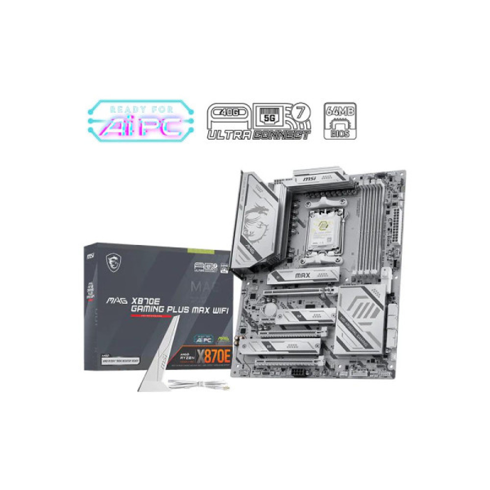Материнcька плата MSI MAG X870E GAMING PLUS MAX WIFI sAM5 X870E 4xDDR5 M.2 HDMI Wi-Fi BT ATX