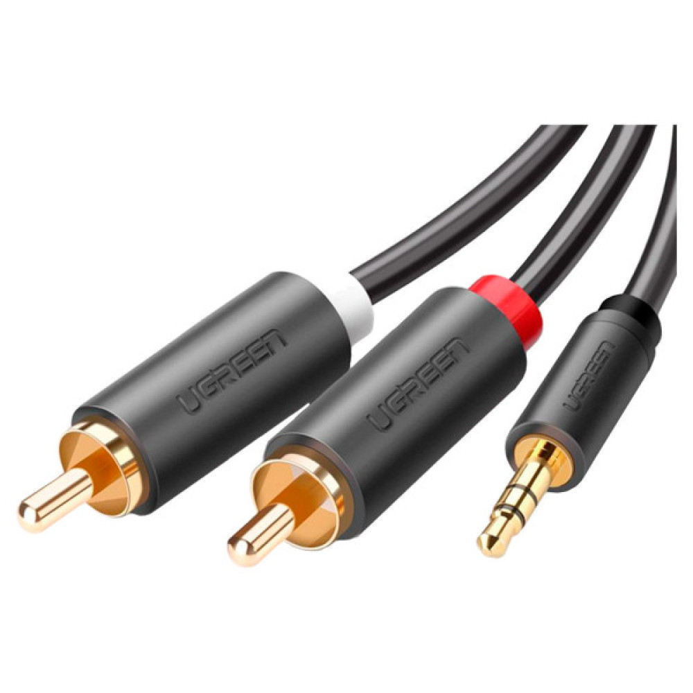 Кабель мультимедійний 3.5mm F to 2xRCA M 1.5m Black Ugreen (10511)