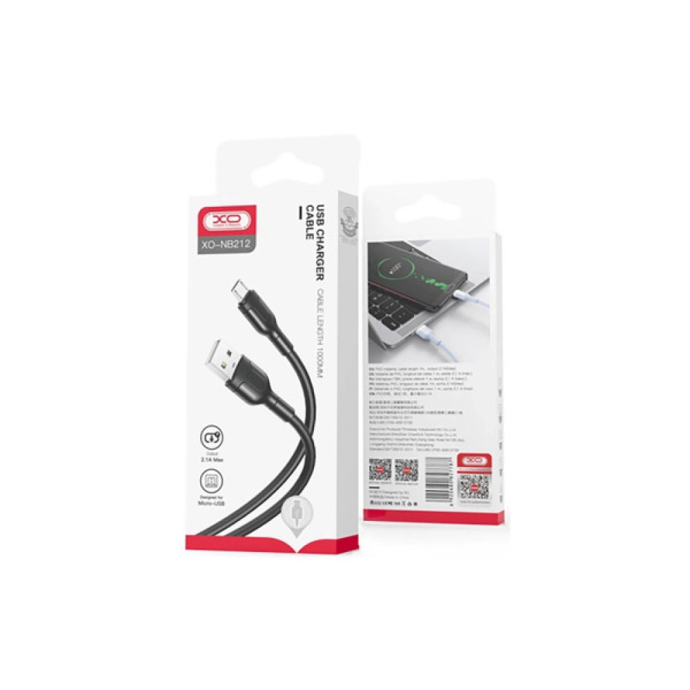 Дата кабель USB 2.0 AM to Micro 5P 1.0m 2A black XO (NB212-AM.black)