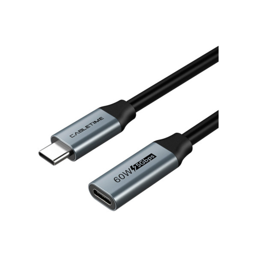 Дата кабель USB-C M/F 0.5m 5Gbps 60W 4K60Hz Cabletime (CA913664)