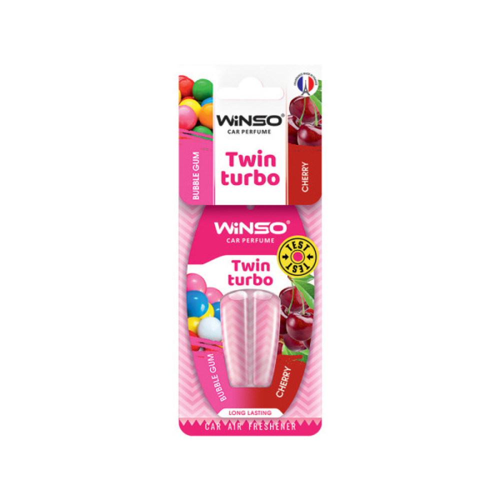 Ароматизатор для автомобіля WINSO Twin Turbo - Bubble Gum Cherry, (538360) Ароматизатор для автомобіля WINSO Twin Turbo - Bubble Gum Cherry, (538360)