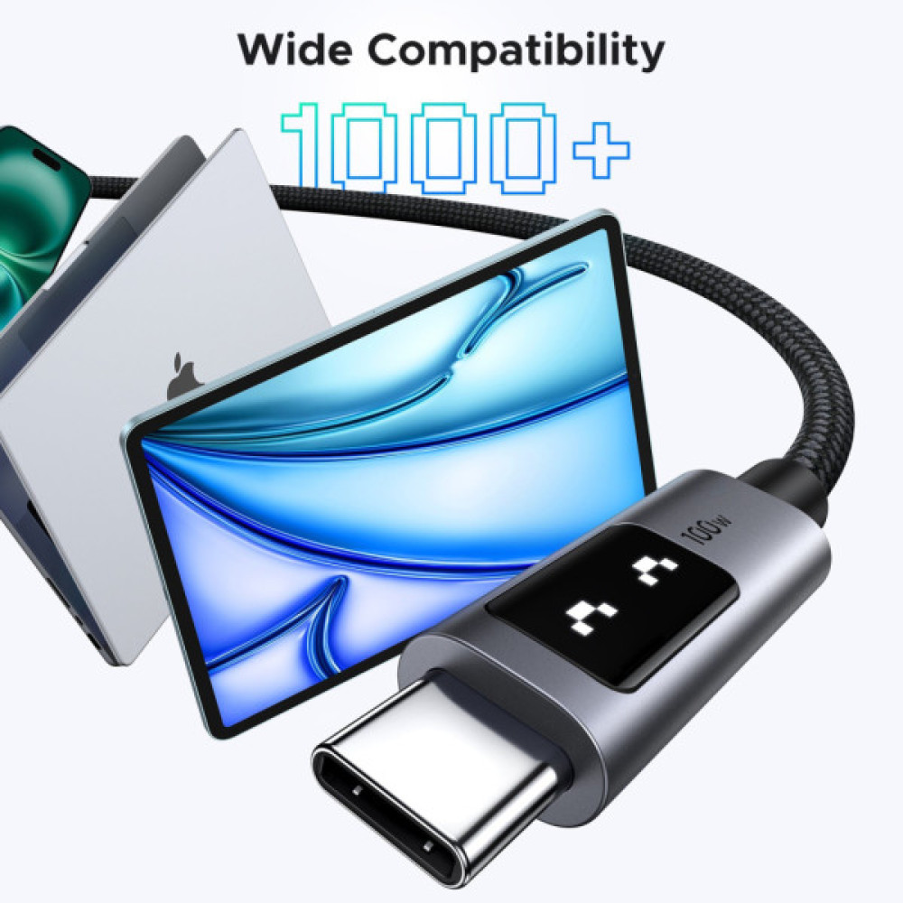 Дата кабель USB-C to USB-C 2.0m PD 100W L509 black Ugreen (35512)