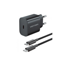Зарядний пристрій Vention 1xUSB-C PD20W + cable USB-C to Lightning black (G17B0-EU)
