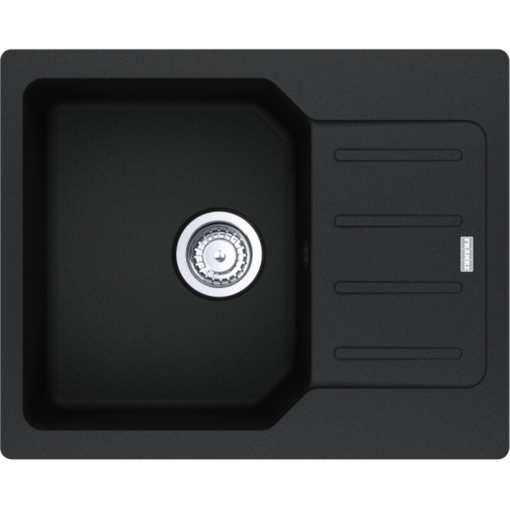 Мийка кухонна Franke City, фраграніт, прямокутник, з крилом, 620х500х190мм, чаша - 1, врізна, оборотна, UCG 611-62, онікс