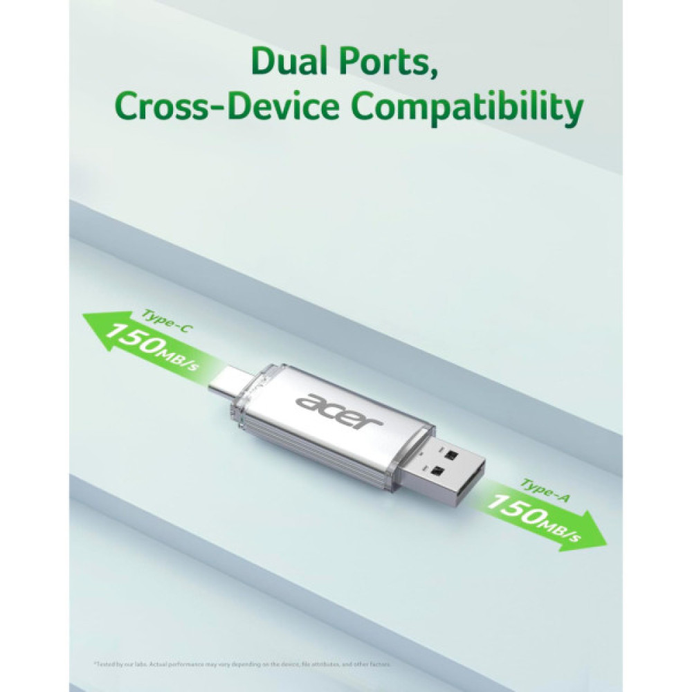 USB флеш накопичувач Acer 32GB UP300 Silver USB 3.2/Type-C (BL.9BWWA.588)