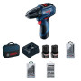 Шурупокрут-дриль акумуляторний Bosch Professional GSR 12V-30 12В 2х2А·год 18·30Нм 420·1600об·хв 0.89кг кейс набір оснастки