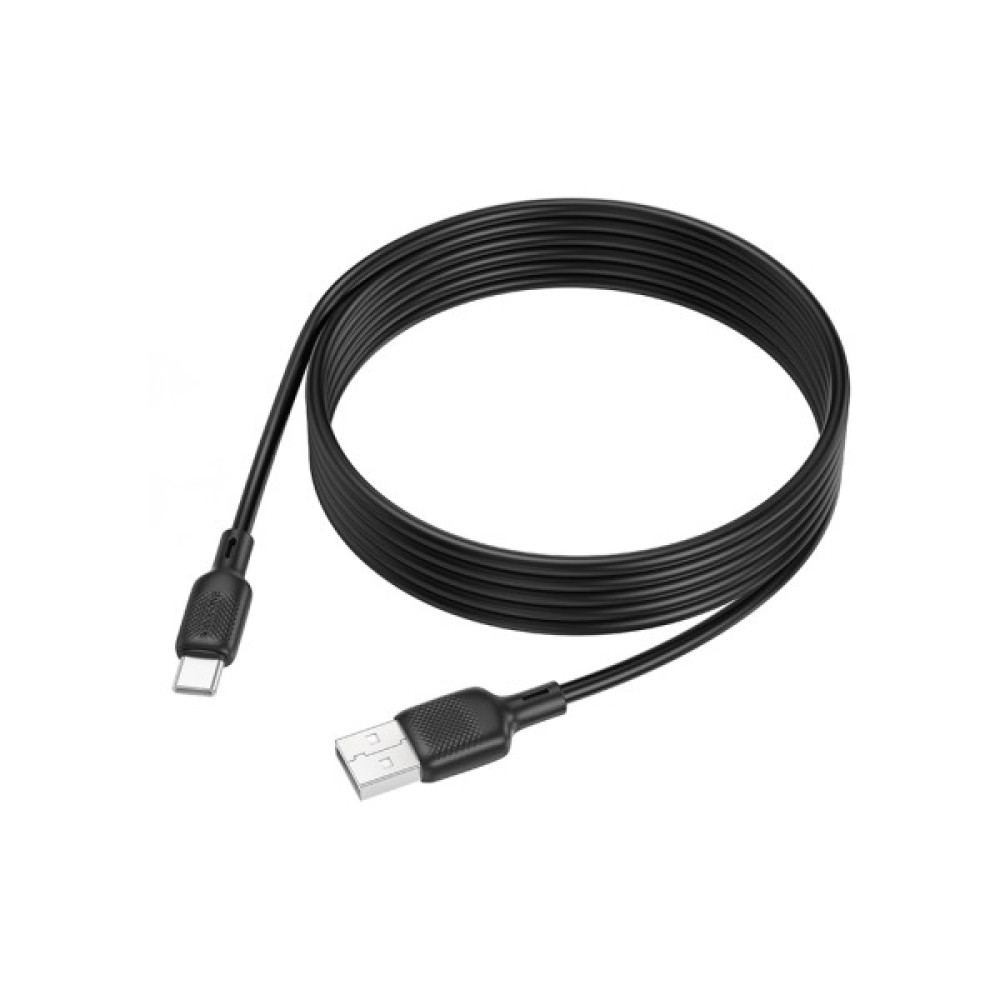 Дата кабель USB 2.0 AM to USB-C 2.0m silicone black BOROFONE (6941991115509)