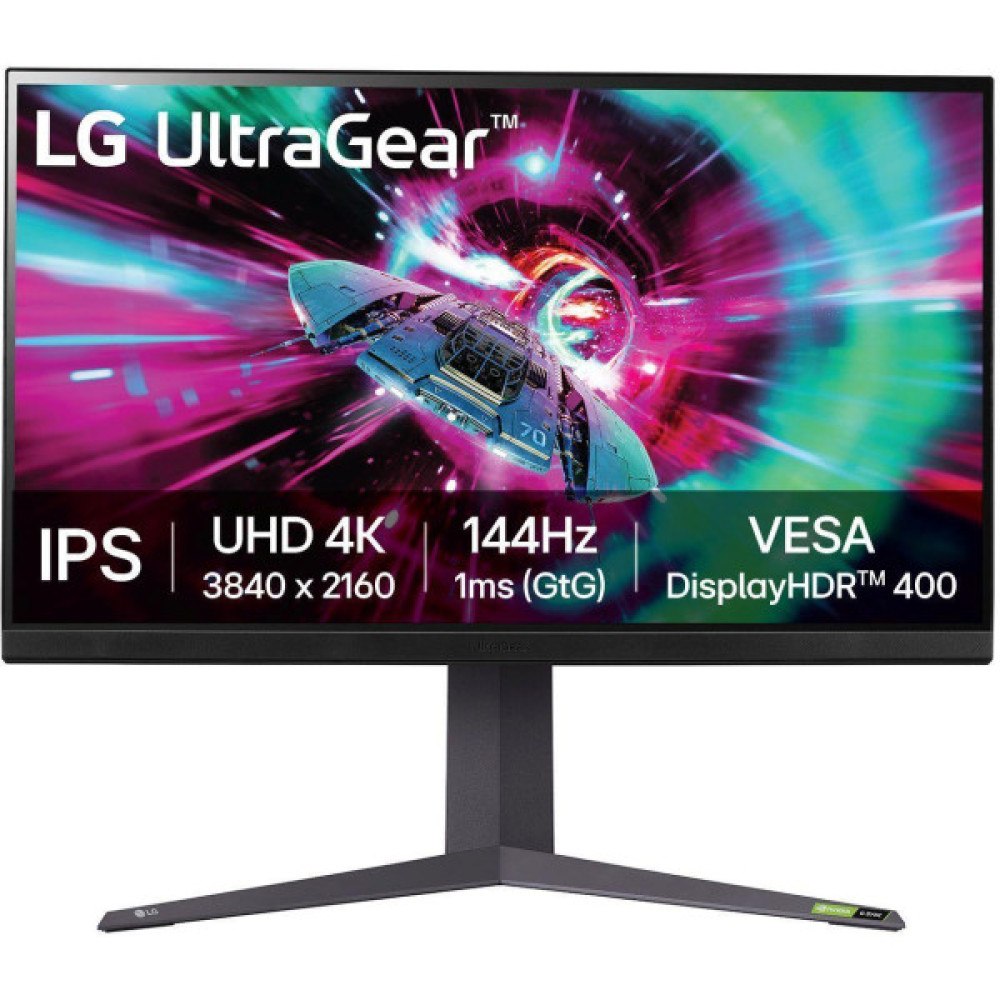 Монітор LG 31.5" 32GR93U-B 2xHDMI, DP, USB, Audio, IPS, 3840x2160, 144Hz, 1ms, DCI-P3 95%, G-SYNC, FreeSync, Pivot, HDR400