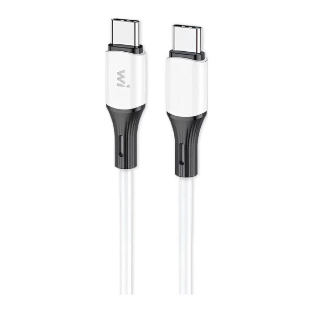 Дата кабель USB-C to USB-C 1.0m 60W silicone white Wibrand (WI.DC/MA1W-CC)
