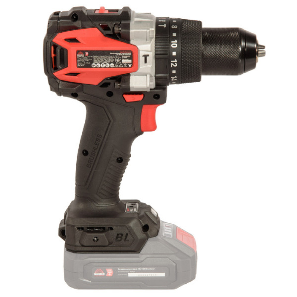 Шуруповерт Vitals Professional, AU 18120 BL SmartLine+, 18V, 120/60Нм, 500–2000об/хв, кейс, 2.06кг (без АКБ та ЗП) (243508)