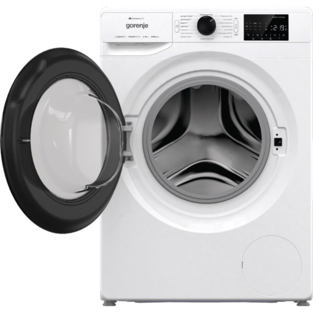 Пральна машина Gorenje фронтальна, 9кг, 1400, A+++, 54,5см, дисплей, інвертор, пара, Wi-Fi, білий