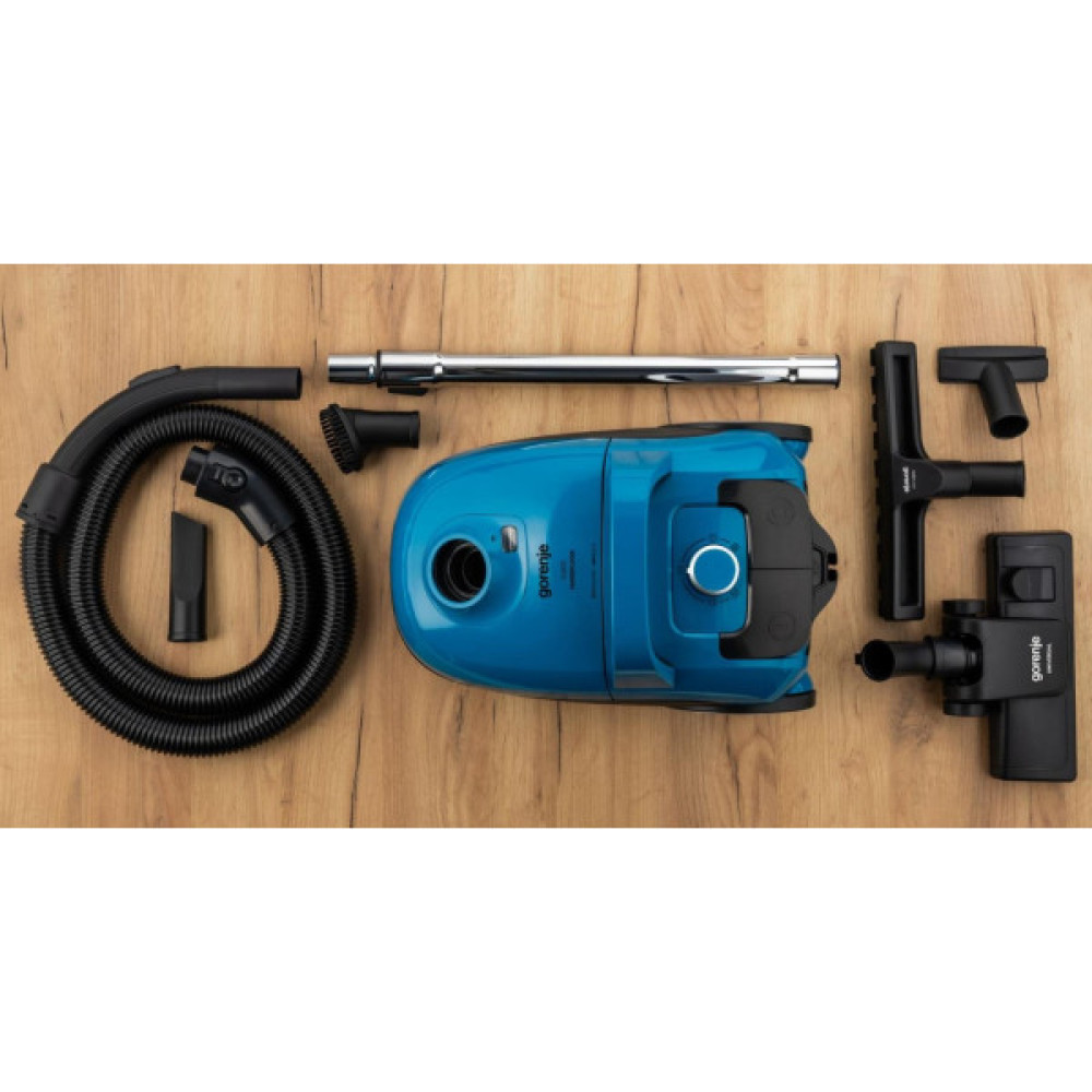 Пилосос Gorenje мішковий, 750Вт, конт пил -3л, HEPA, телескоп трубка, синій
