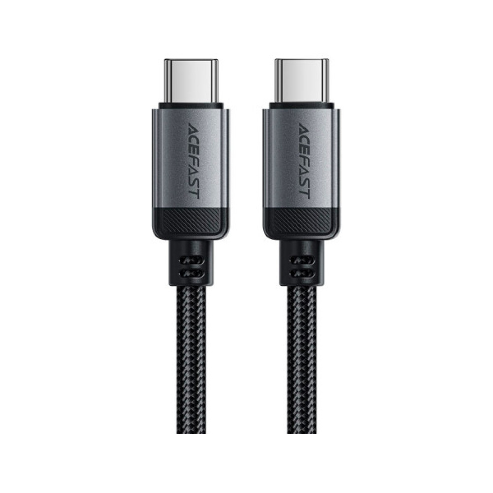 Дата кабель USB-C to USB-C 1.2m 3A aluminum alloy C20-03 Black Acefast (6974316283775)