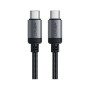 Дата кабель USB-C to USB-C 1.2m 3A aluminum alloy C20-03 Black Acefast (6974316283775)