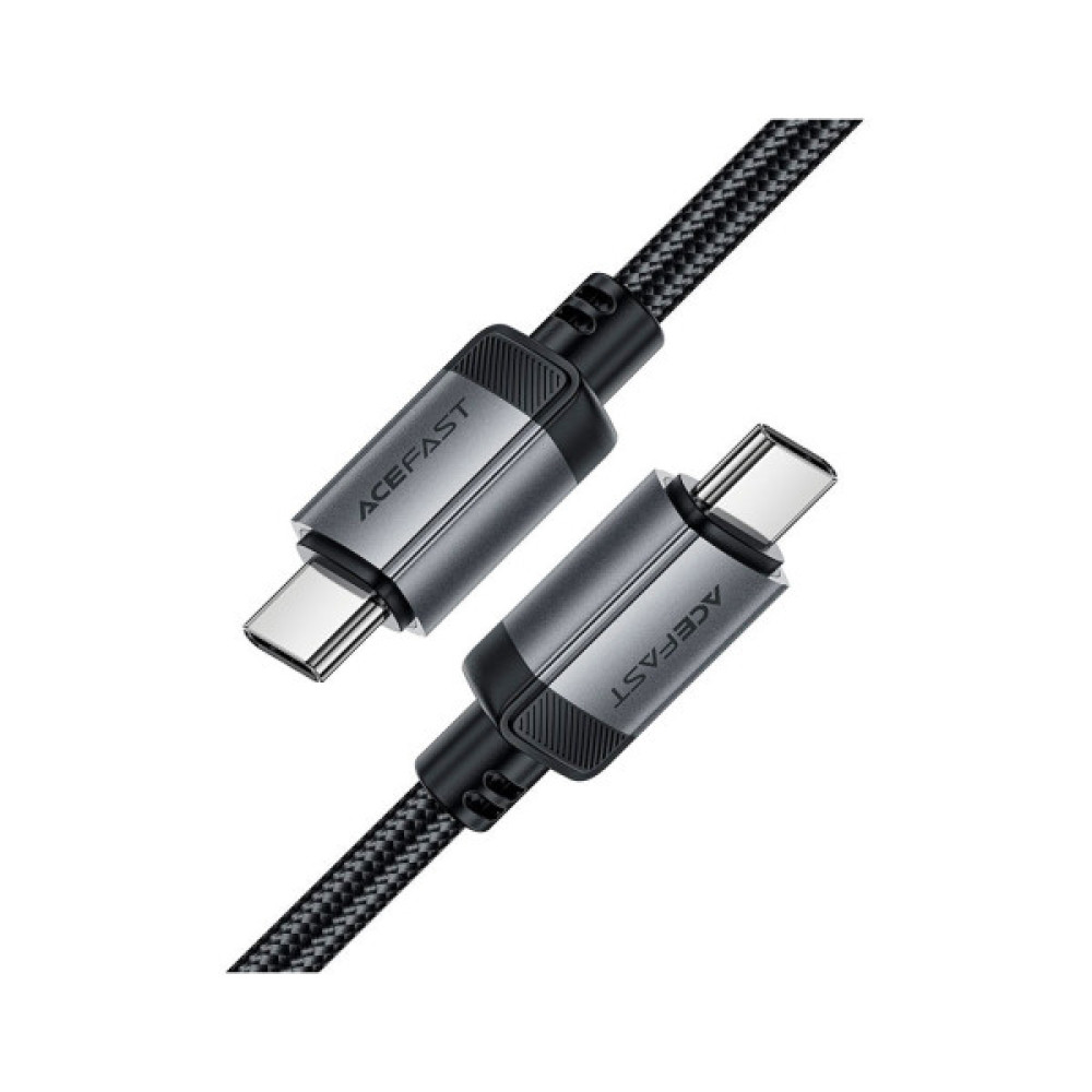 Дата кабель USB-C to USB-C 1.2m 3A aluminum alloy C20-03 Black Acefast (6974316283775)