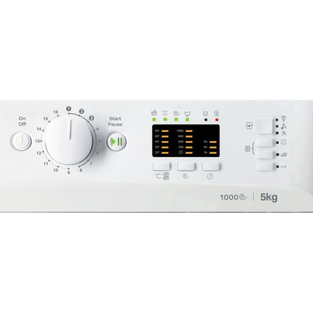 Пральна машина Indesit фронтальна, 5кг, 1000, A++, 43см, білий