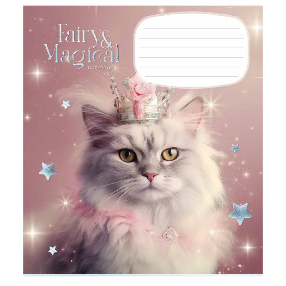 Зошит Школярик Fairy cats 12 аркушів клітинка (012-3316K)