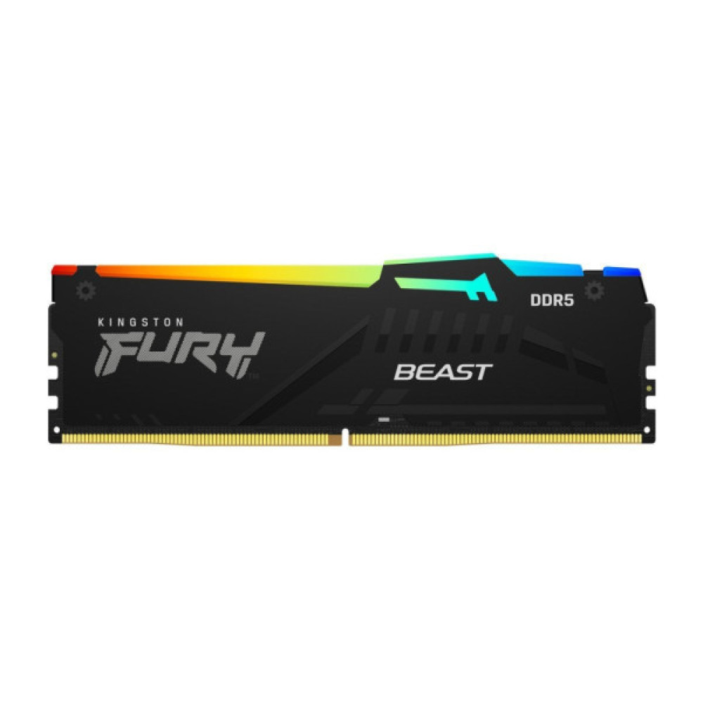 Модуль пам'яті для комп'ютера DDR5 32GB (2x16GB) 5200 MHz Beast RGB AM5 Black Kingston Fury (ex.HyperX) (KF552C36BBEAK2-32)