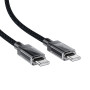 Дата кабель USB-C to USB-C 1.2m 60W stainless steel C12-03 Black Acefast (6974316283317) Дата кабель USB-C to USB-C 1.2m 60W stainless steel C12-03 Black Acefast (6974316283317)