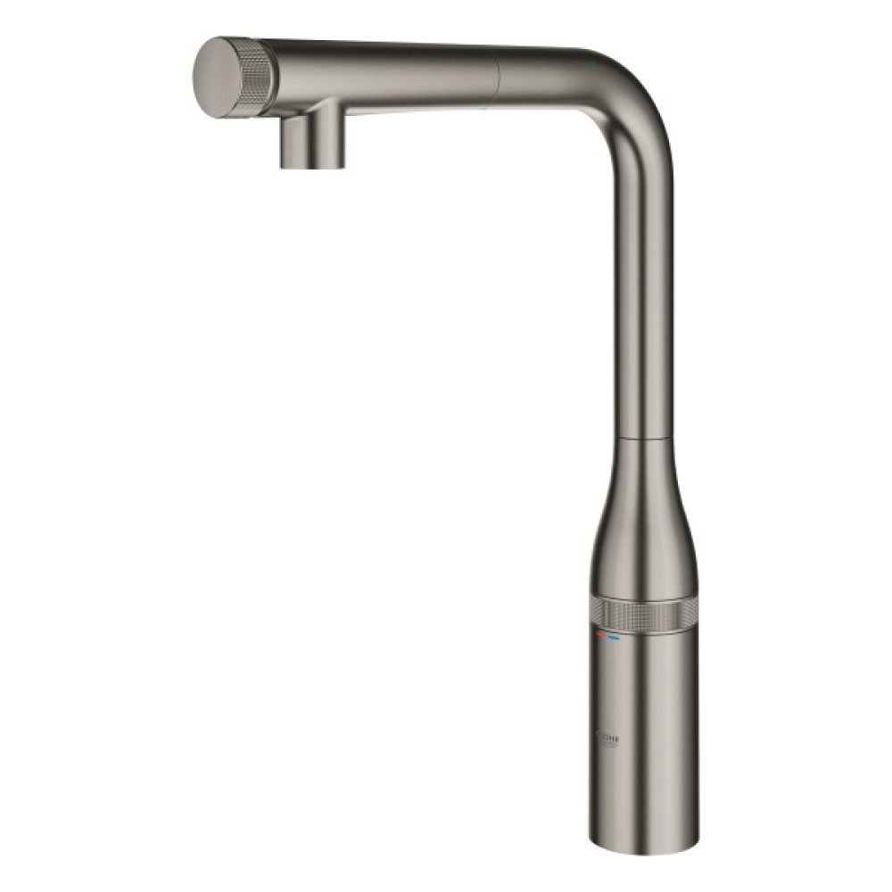 Змішувач для кухні Grohe Accent Smart Control, довж.виливу - 199мм, поворотний/витяжний, вентиль/кнопка, матовий графіт