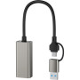 Адаптер USB-C + USB A to RJ45 Ethernet 100Mbps XO (HUB018.black) Адаптер USB-C + USB A to RJ45 Ethernet 100Mbps XO (HUB018.black)
