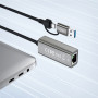 Адаптер USB-C + USB A to RJ45 Ethernet 100Mbps XO (HUB018.black) Адаптер USB-C + USB A to RJ45 Ethernet 100Mbps XO (HUB018.black)