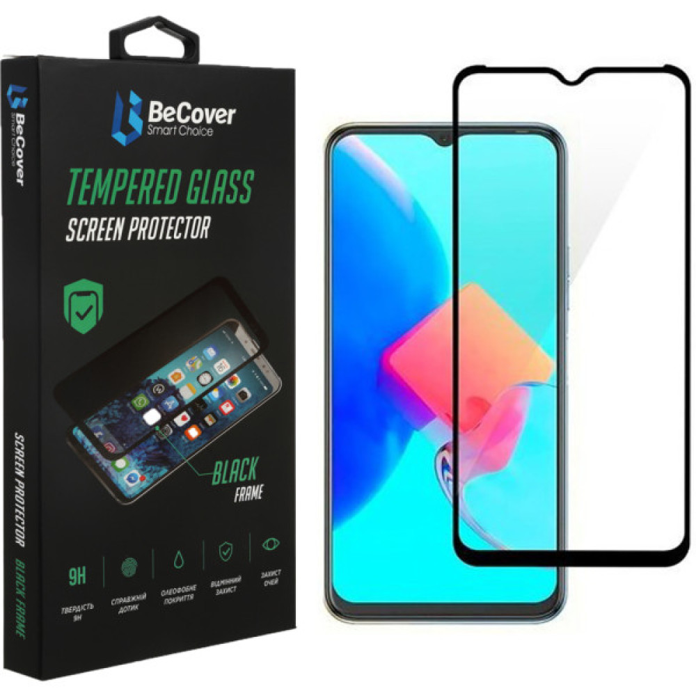 Скло захисне BeCover Tecno Spark 8p (KG7n) Black (708166) Скло захисне BeCover Tecno Spark 8p (KG7n) Black (708166)