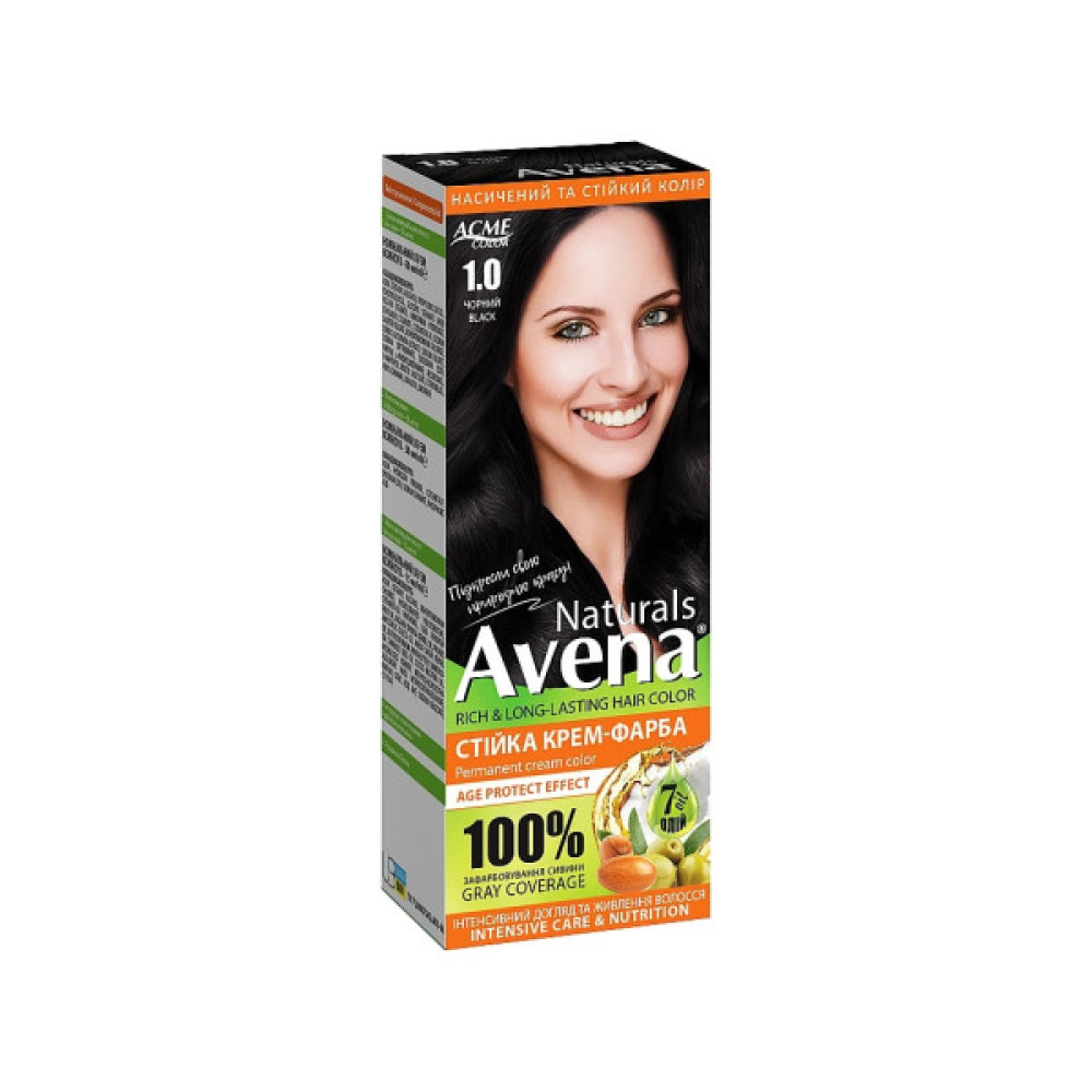 Фарба для волосся Acme Color Avena Naturals Стійка 1.0 - Black (4823115503213)