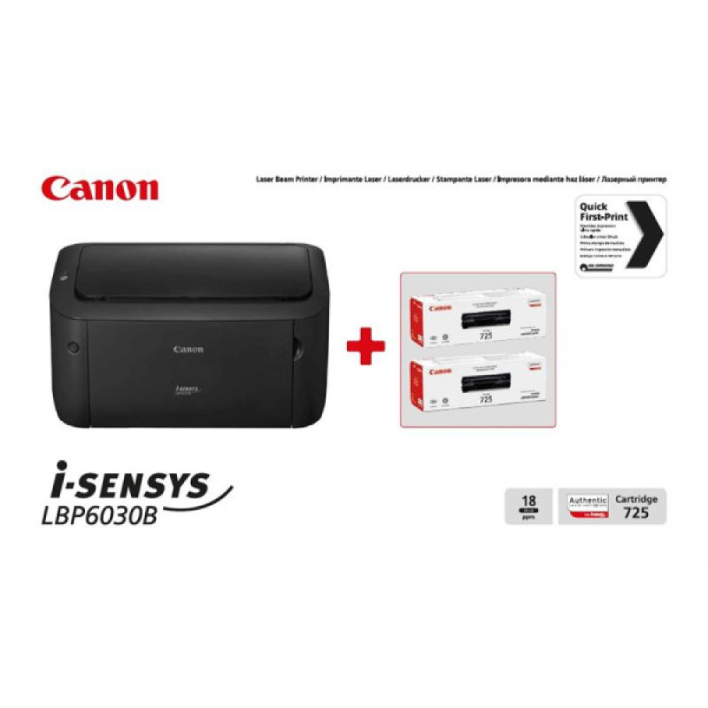 Принтер А4 Canon i-SENSYS LBP6030B (бандл з 2 картриджами)