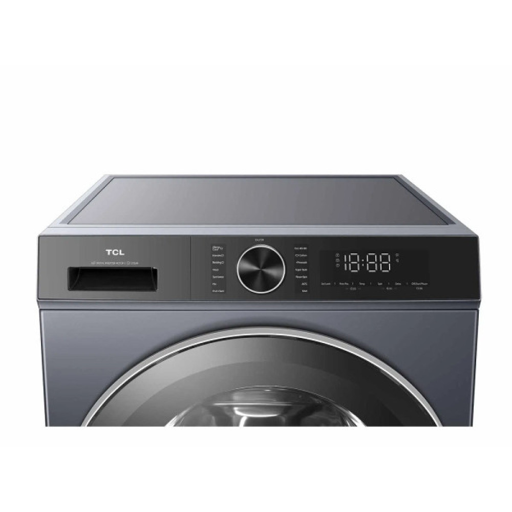 Пральна машина TCL фронтальна, 9кг, 1400, A+++, 57см, дисплей, пара, інвертор, сірий