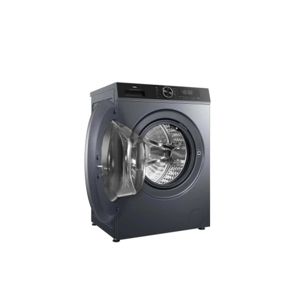 Пральна машина TCL фронтальна, 9кг, 1400, A+++, 57см, дисплей, пара, інвертор, сірий