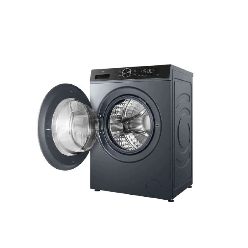Пральна машина TCL фронтальна, 9кг, 1400, A+++, 57см, дисплей, пара, інвертор, сірий