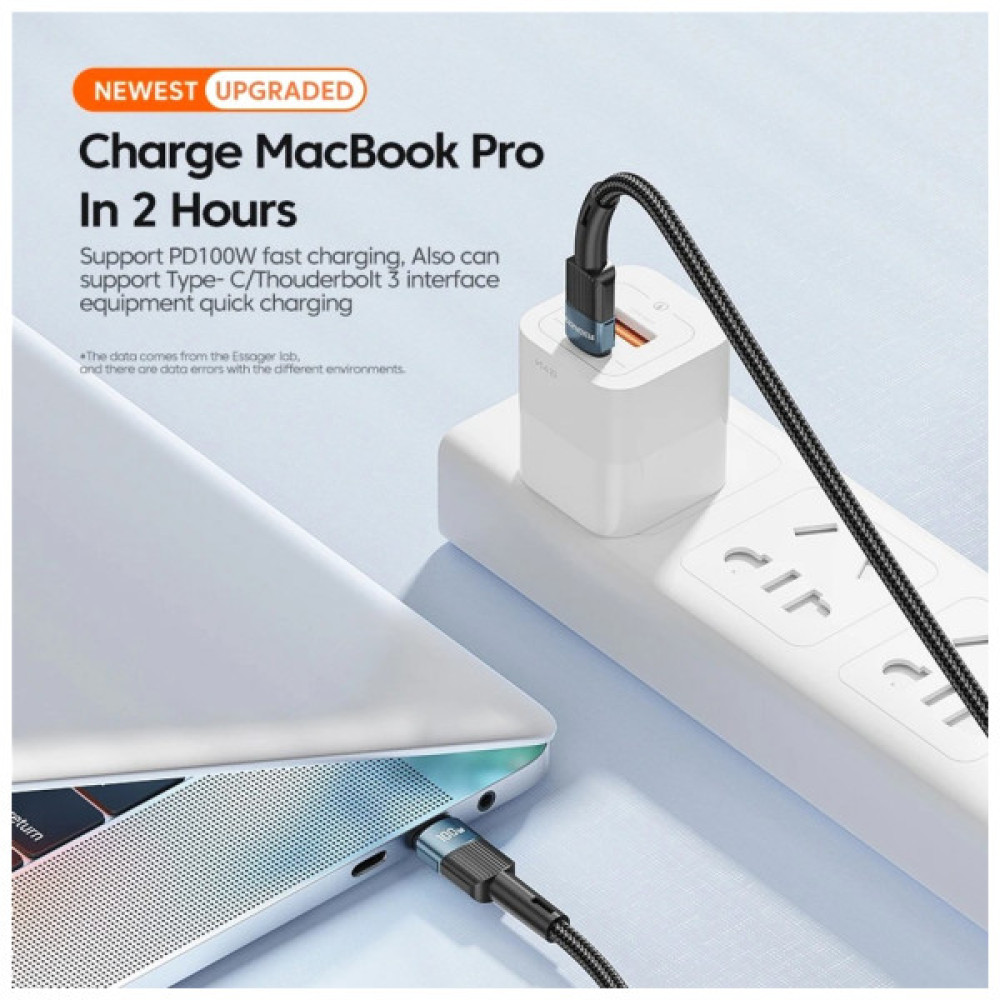 Дата кабель USB-C to USB-C 0.5m 100W black Essager (EXCTT1-XCB01)