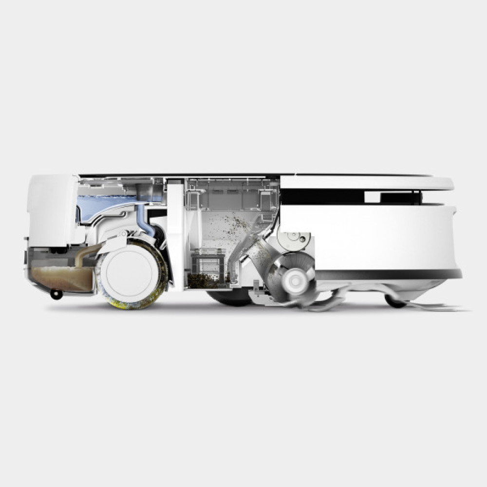 Робот-пилосос karcher RVF 7, h=10.5см, вологе прибирання, конт пил -250л, вода -0.30л, Bluetooth, білий