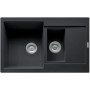 Мийка кухонна Franke Maris, фраграніт, прямокутник, з крилом, 780х500х200мм, чаша - 2, накладна, MRG 651-78, онікс