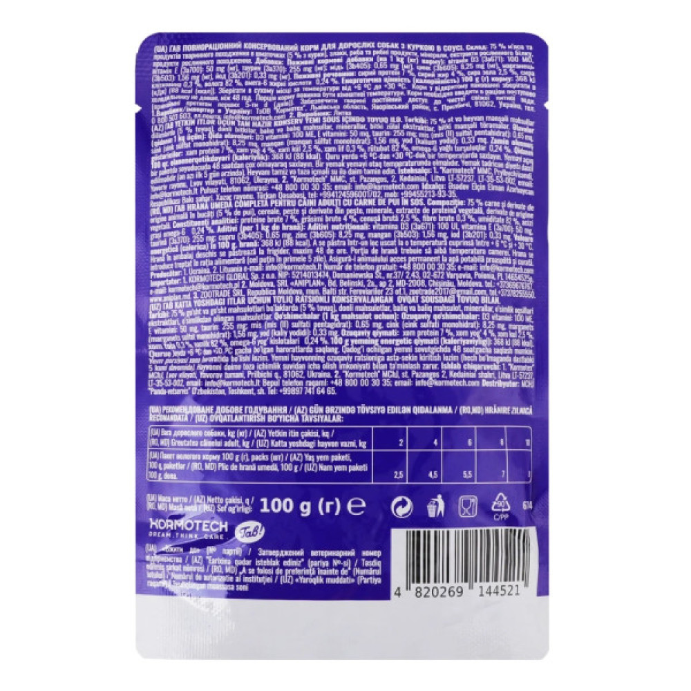 Вологий корм для собак Гав! з куркою в соусі 100 г (4820269144521)