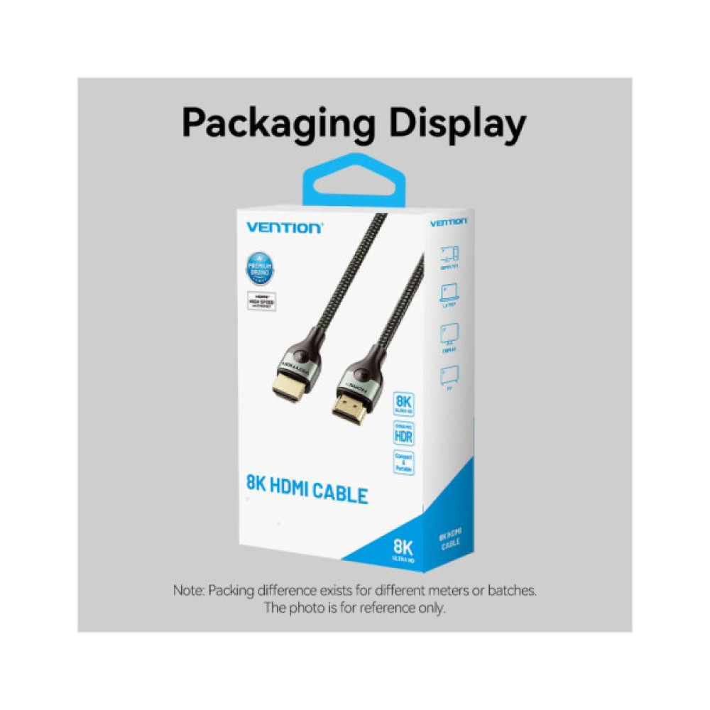 Кабель мультимедійний HDMI M to HDMI M 1.5m 8K ultra thin cotton braided green Vention (ALOGG)