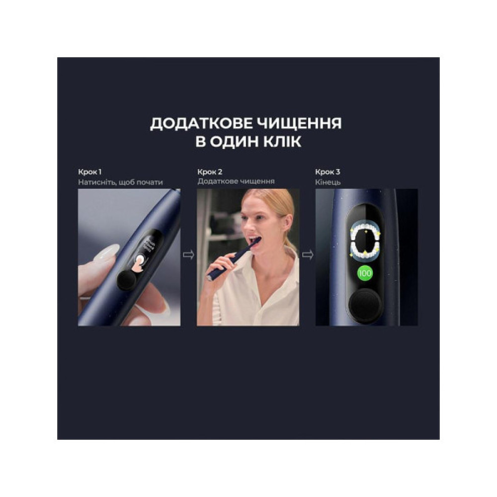 Електрична зубна щітка Oclean X Plus Pro Digital Blue (6970810556186)