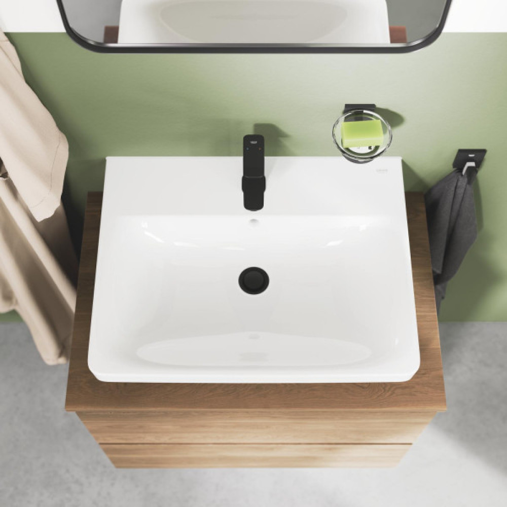Змішувач для раковини Grohe QuickFix Dice Black S-розміру, довж. виливу - 106мм, неповоротний, 1 важіль, чорний матовий