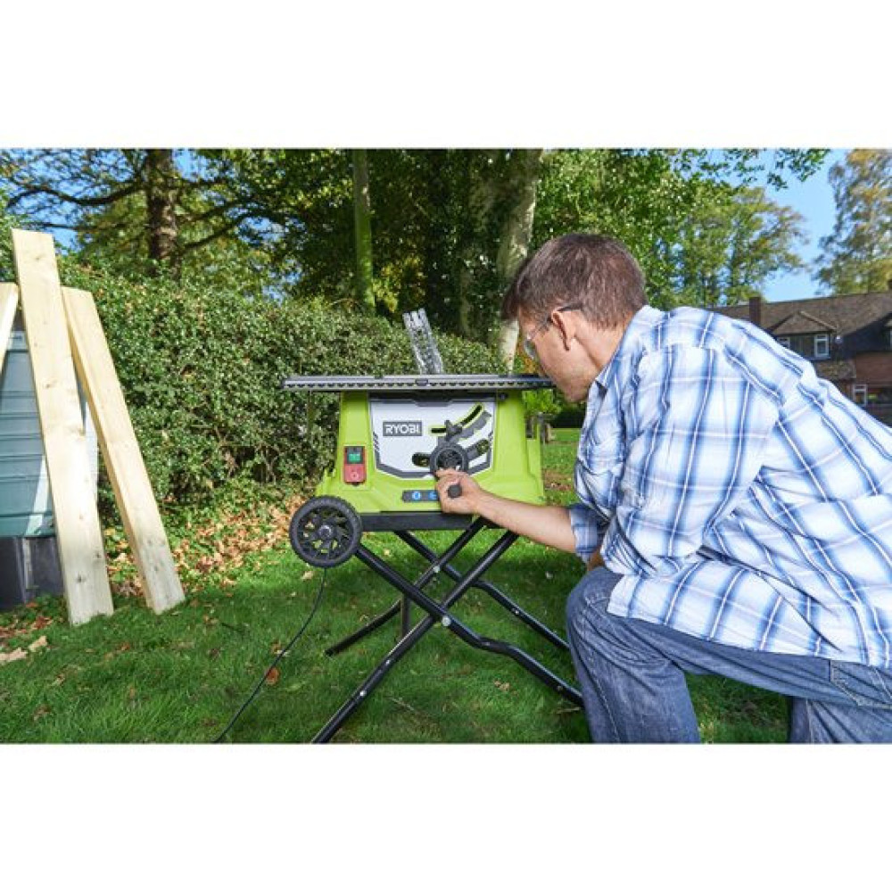 Стіл розпилювальний Ryobi RTS1800EF-G 1800Вт диск 254мм зі станиною та транспорт.колесами 26.8кг