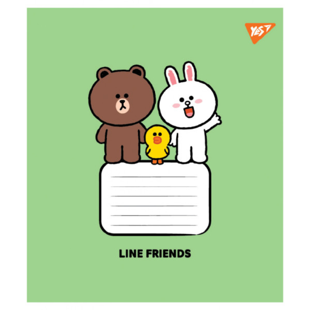 Зошит Yes Line Friends Stylish А5 18 аркушів клітинка (767648)