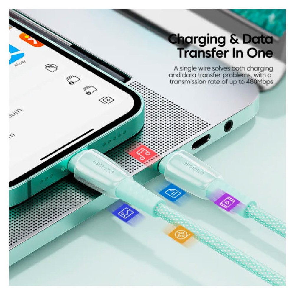 Дата кабель USB-C to Lightning 1.0m 3A purple Essager (EXCTL-CH05)