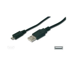 Кабель DIGITUS USB 2.0 (AM/micro B) 1м, чорний