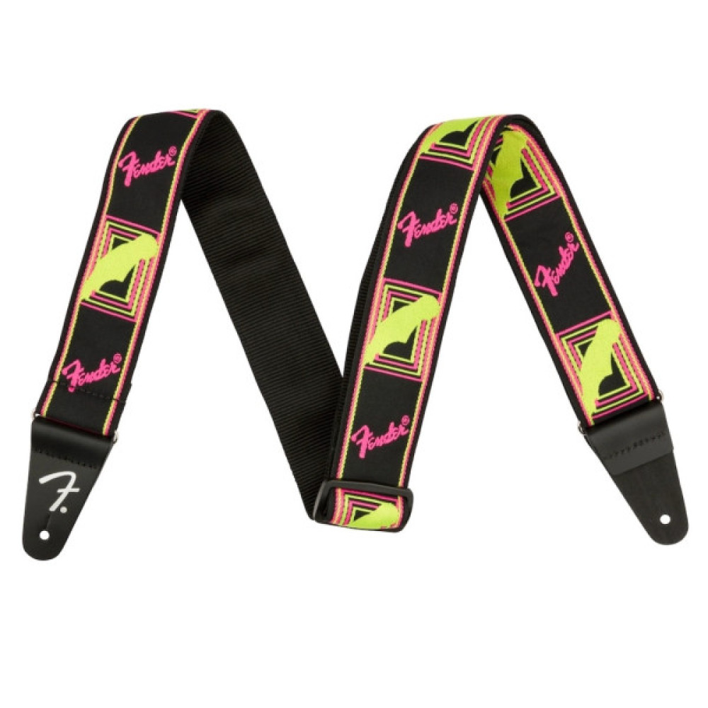 Ремінь для гітари Fender Strap 2" Neon Monogrammed Yellow Pink (232337)