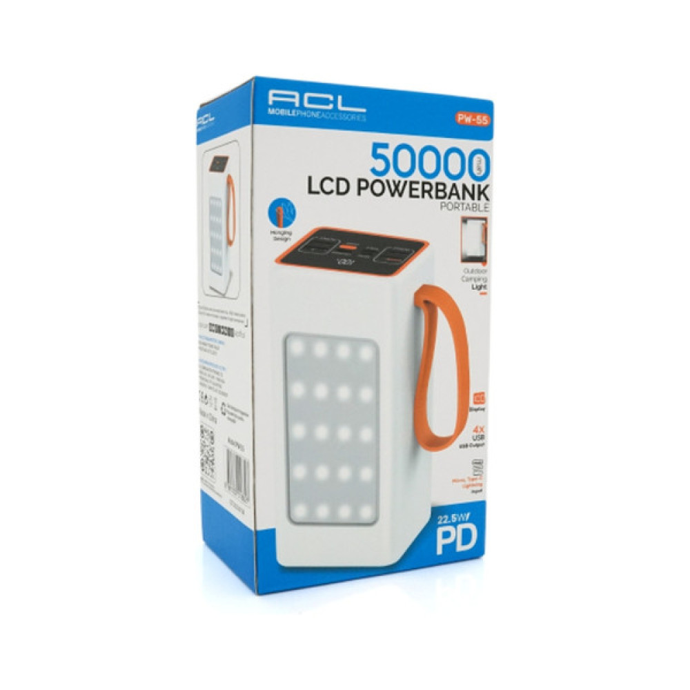 Батарея універсальна ACL 50000mAh, PD/22.5W, White (ACLPW-113W)