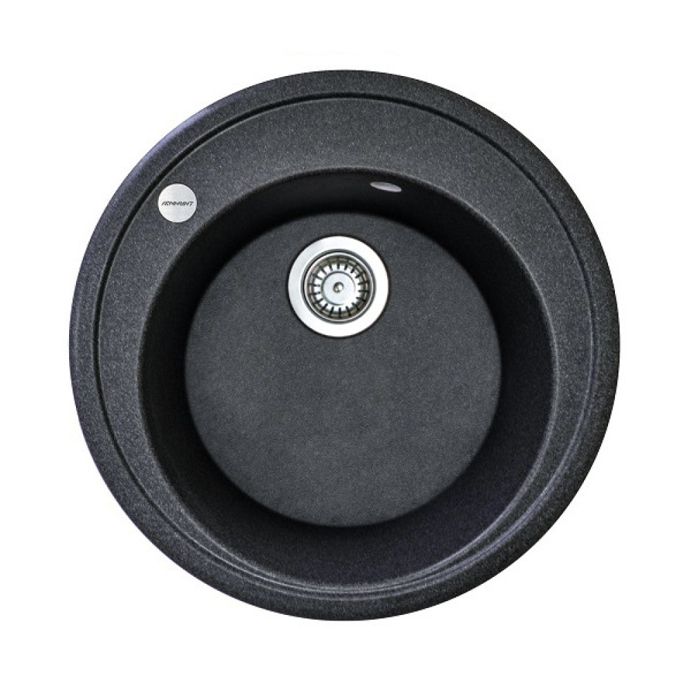 Набір кухонна Adamant Sun, штучний камінь, кругла, без крила, 510x200мм, чаша - 1, врізна, графіт + змішувач