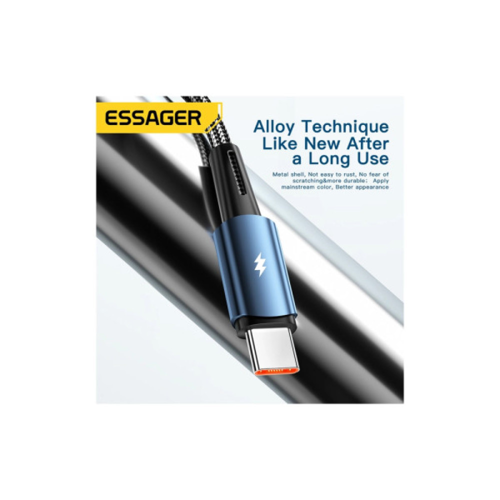 Дата кабель USB 2.0 AM to USB-C 1.0m 120W blue Essager (EXC120-CG03-P)